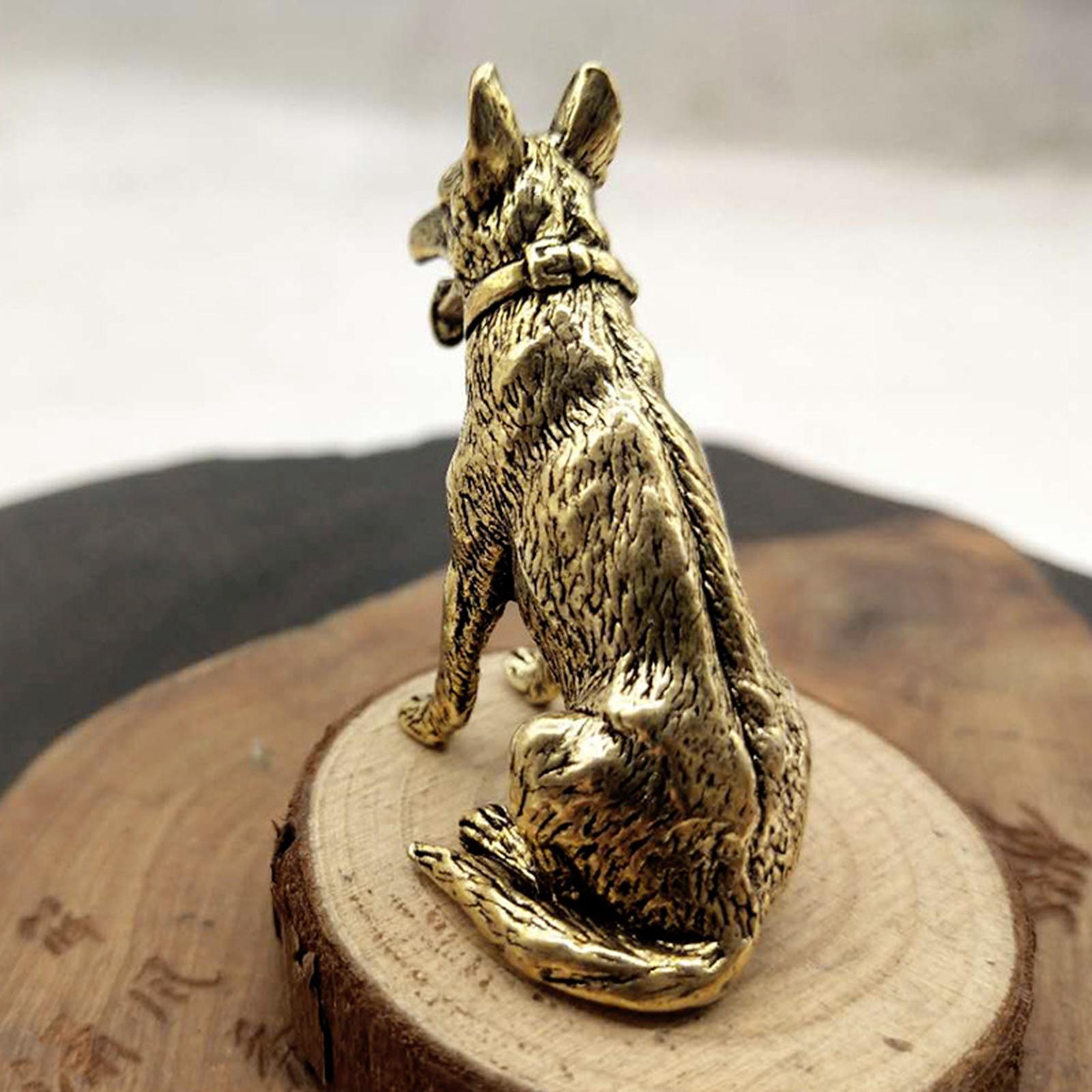 Brass Dog Statue Feng Shui Collectibles Dog Brass Figurine for Decoration