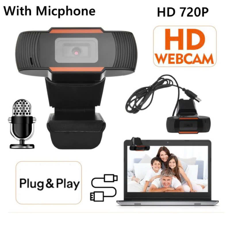 Webcam Cho Máy Tính PC Laptop 720p FullHD Kèm Mic Tích Hợp Micro To Rõ Cho Cuộc Gọi Video Call Zoom Góc Siêu Rộng New Chất Lượng Cao Để Live Stream Học Online Hàng Nhập Khẩu