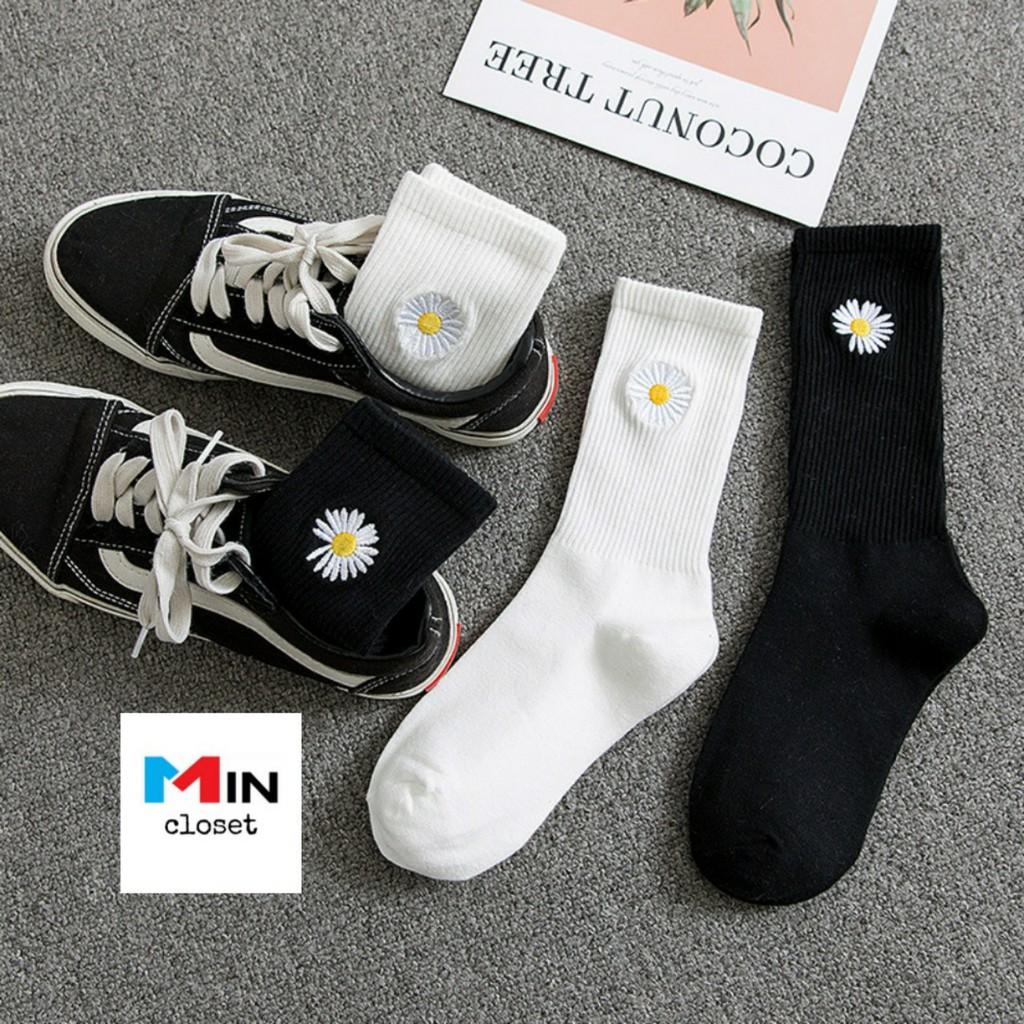 50K Tất cao cổ UNISEX cao cổ in hình HOA CÚC KOREA HOT TREND