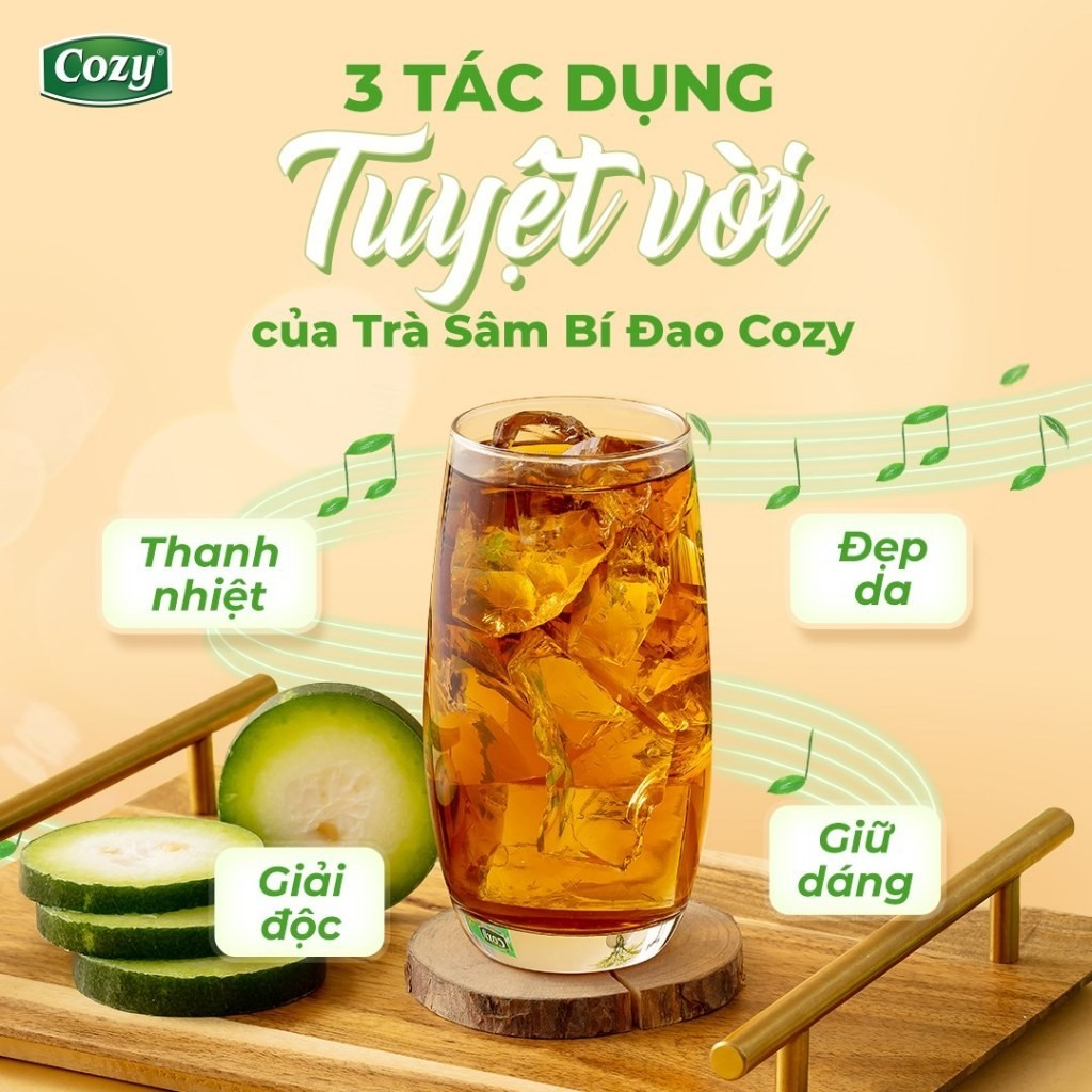 Cozy Icetea Sâm Bí Đao 16 gói x 15g Hộp