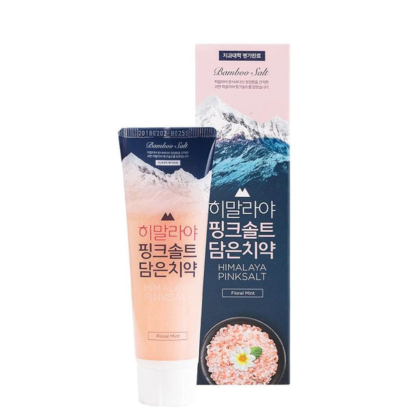 Kem đánh răng hương hoa bạc hà chứa muối hồng Himalaya và muối tre  Bamboo Salt Himalaya PinkSalt 100g