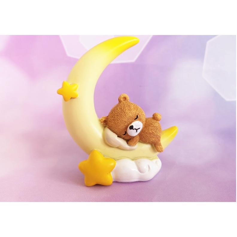Set gấu ngồi mặt trăng trang trí taplo xe hơi cực dễ thương- Hoàng Đông Shop