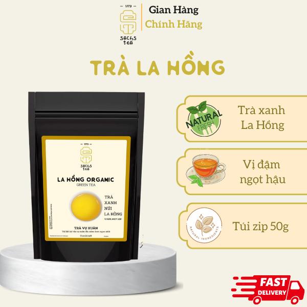 Trà xanh La Hồng Tea NO45 SACHS TEA 1773 chè hữu cơ thái nguyên vị ngọt dễ uống làm Kombucha 50g/hộp