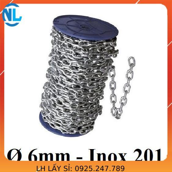 Dây xích INOX 201 phi 6 cáp thép giá sỉ