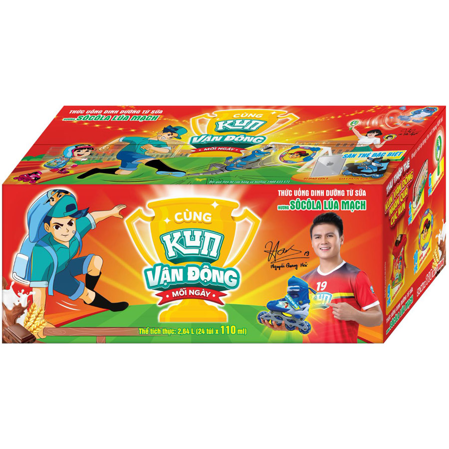 Thùng 48 Hộp Sữa SoCola Lúa Mạch KUN 110ml/hộp