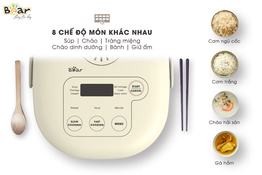 Nồi Cơm Cao Tần, Nồi Cơm Điện Thông Minh BEAR SB-NC16L Dung Tích 1.6 Lít Công Suất 400 W - Hàng Chính Hãng