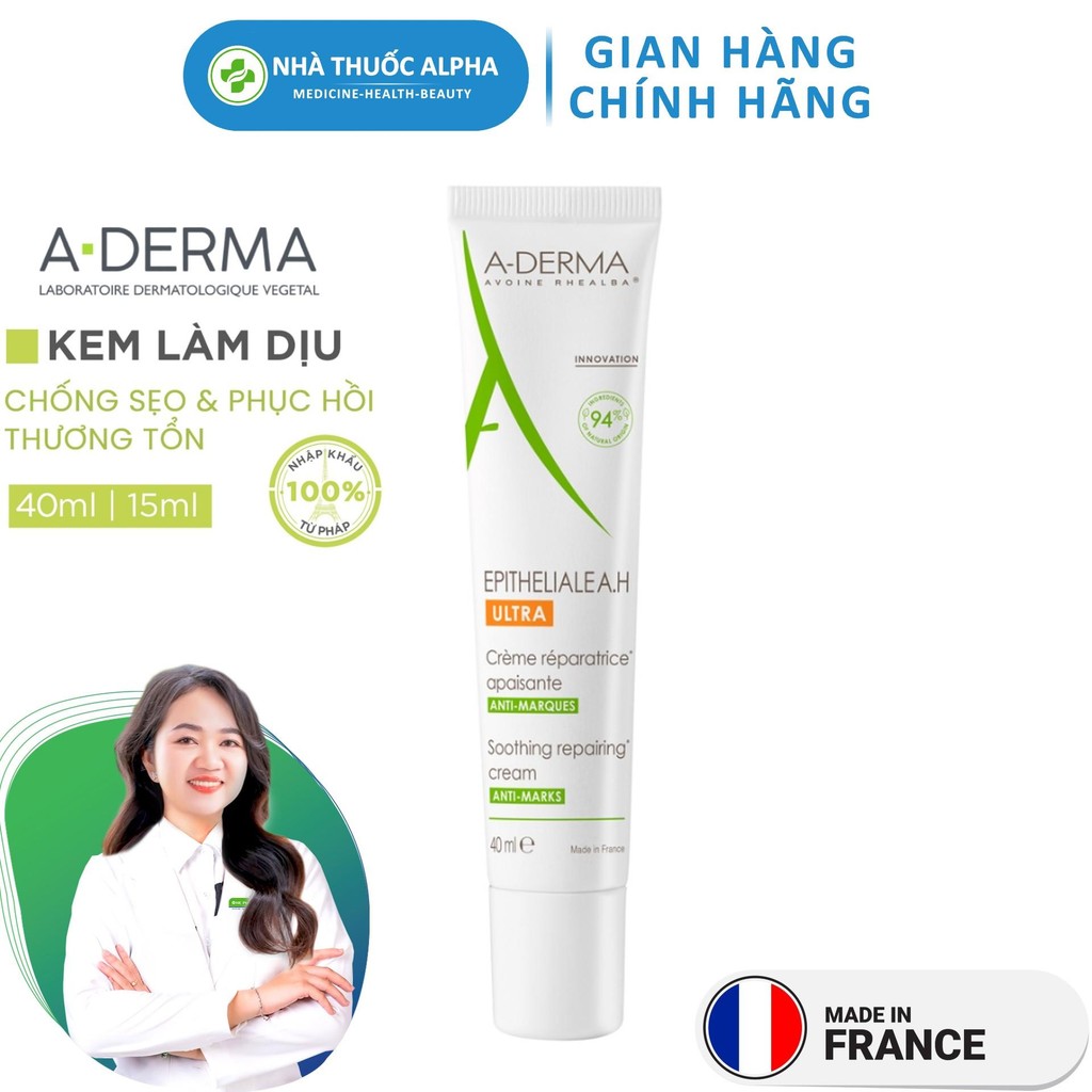 Kem Dưỡng Phục Hồi Da A-Derma Epitheliale A.H Ultra Liền Sẹo Thâm 40ml