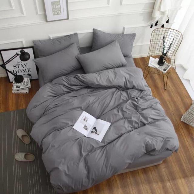 Chăn ga gối cotton poly - Mẫu ghi trơn.