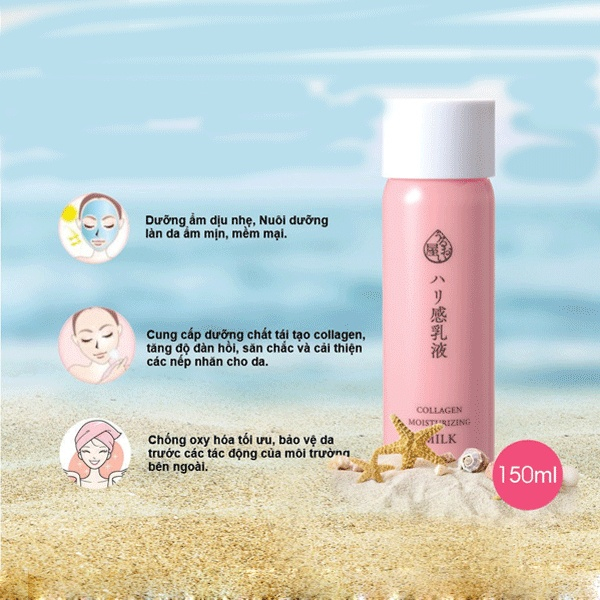 Sữa dưỡng trắng da ngừa lão hóa da Naris Uruoi Collagen Nhật Bản 150ml