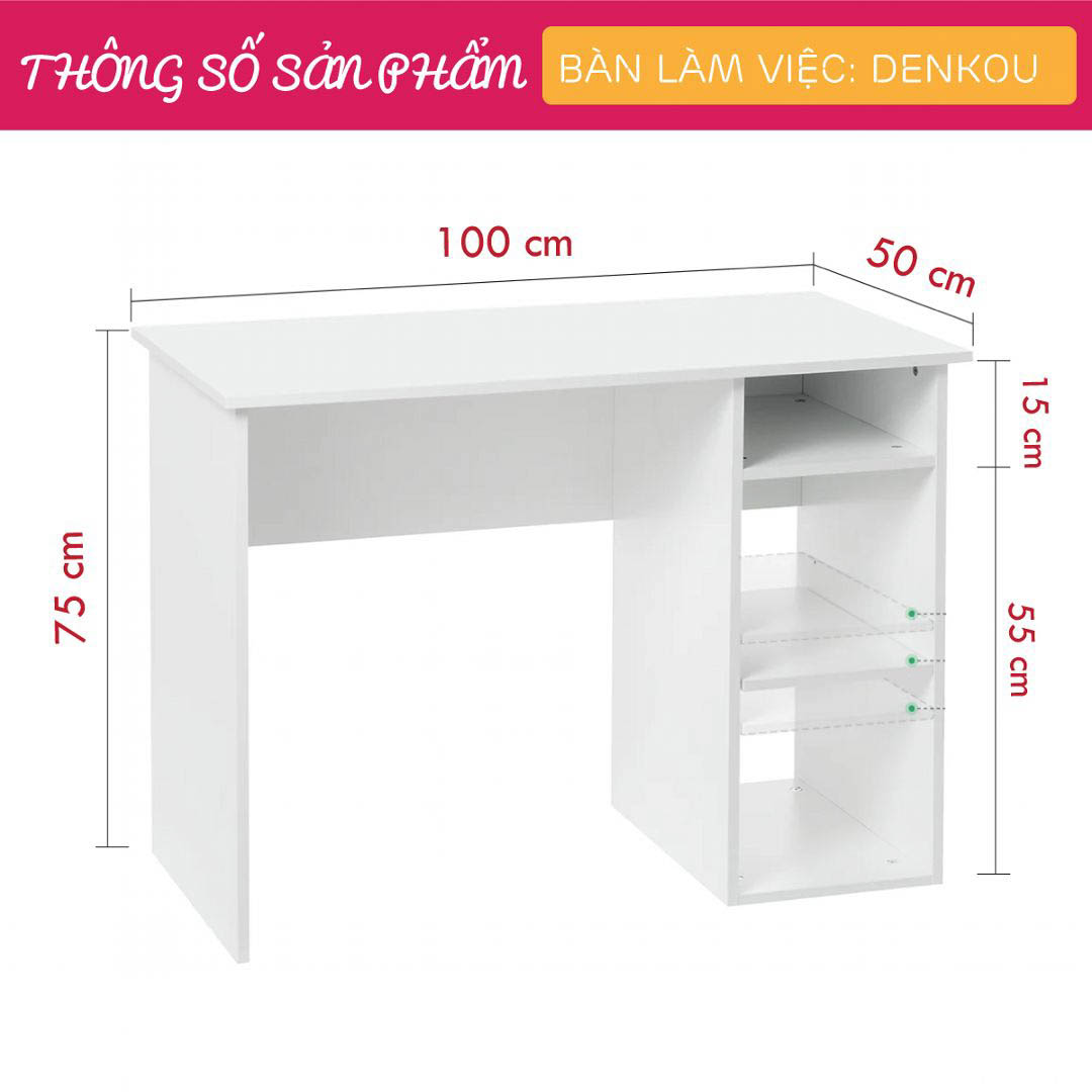 Bàn Học Nhỏ Gọn Thiết Kế Đơn Giản Cho Bé SMLIFE Denkou