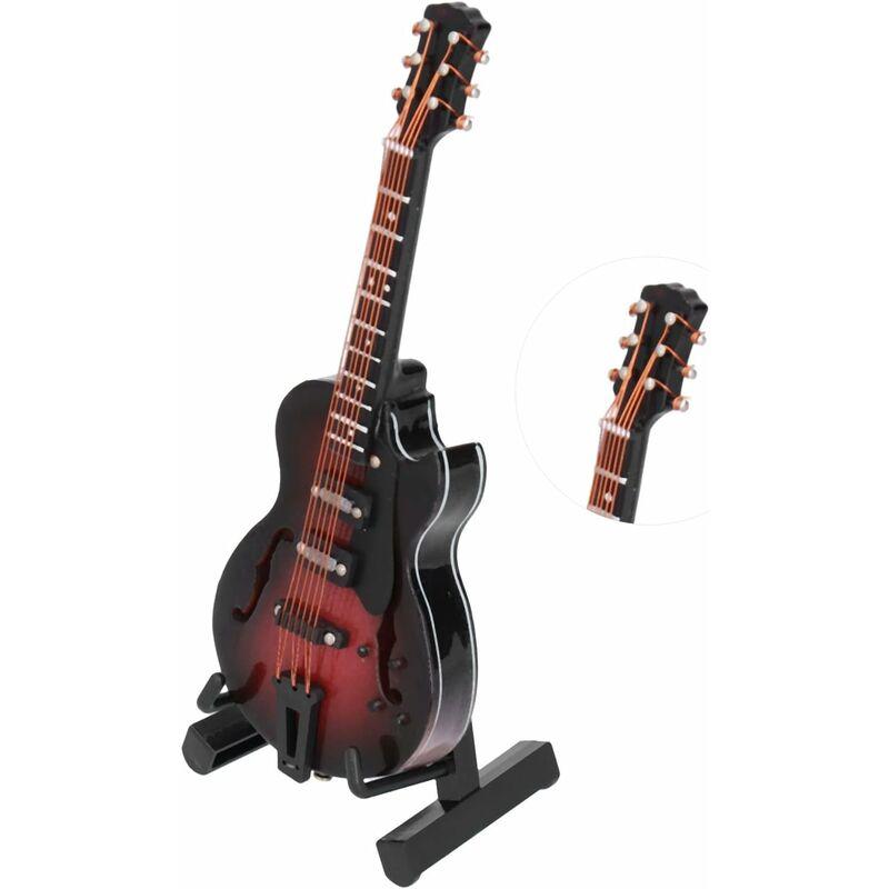 Mô hình guitar, Phụ kiện trang trí mô hình guitar mini - Chi tiết nhạc cụ tinh tế, với sự hỗ trợ và hộp, quà tặng sinh nhật di động