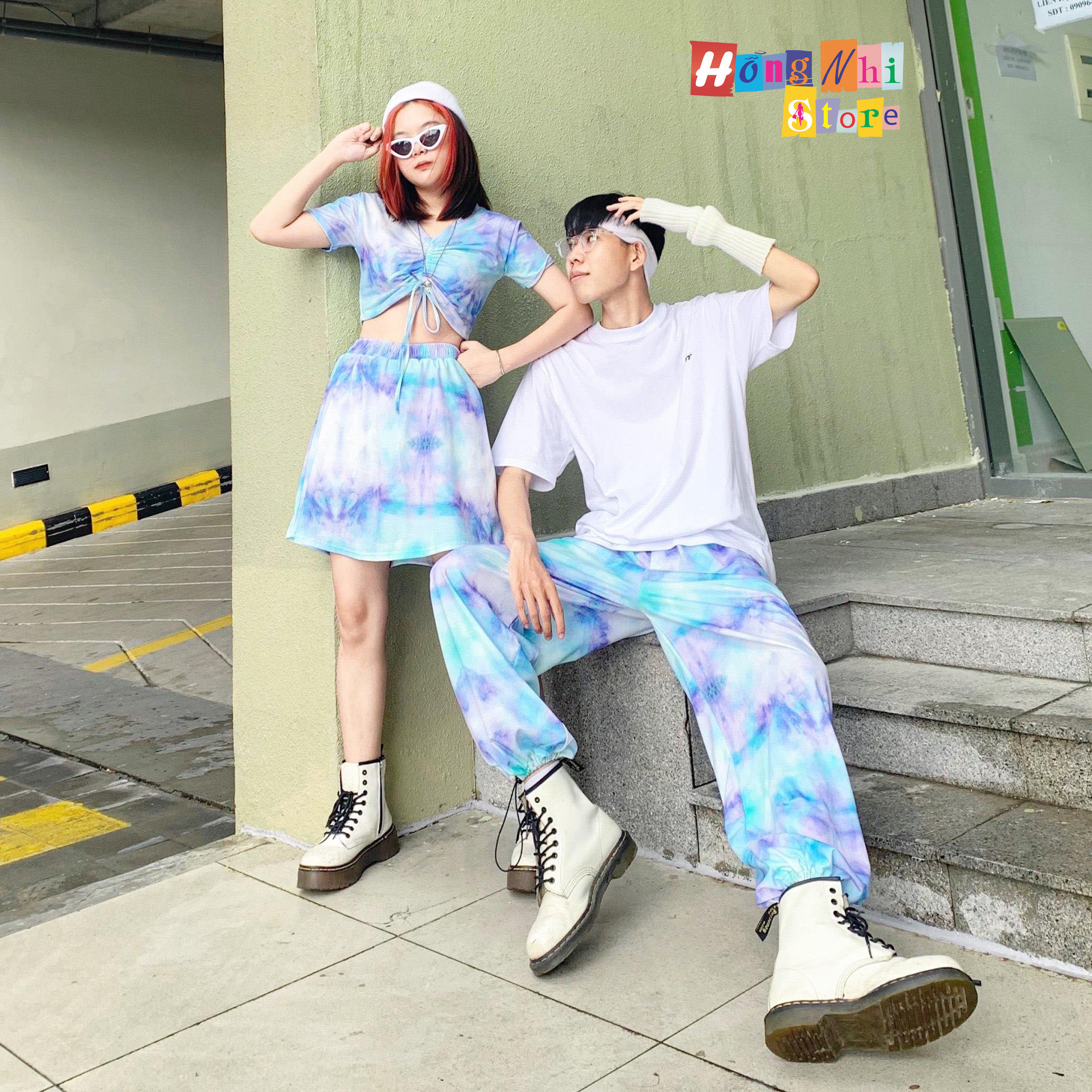 Quần Jogger Thun Loang Màu Dài Dây Rút Dáng Rộng - Quần Thun 3D Rút Dây Unisex - MM