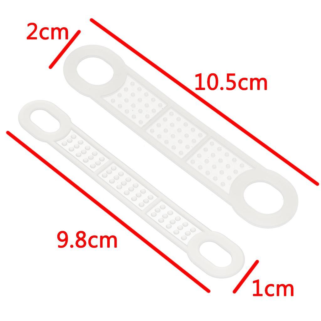 100Pcs Non-Slip Silicone Clothes Hanger Grips Clothing Hanger Strips White