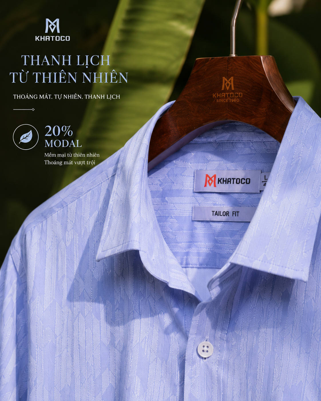 Áo sơ mi Khatoco tay ngắn (L,XL)