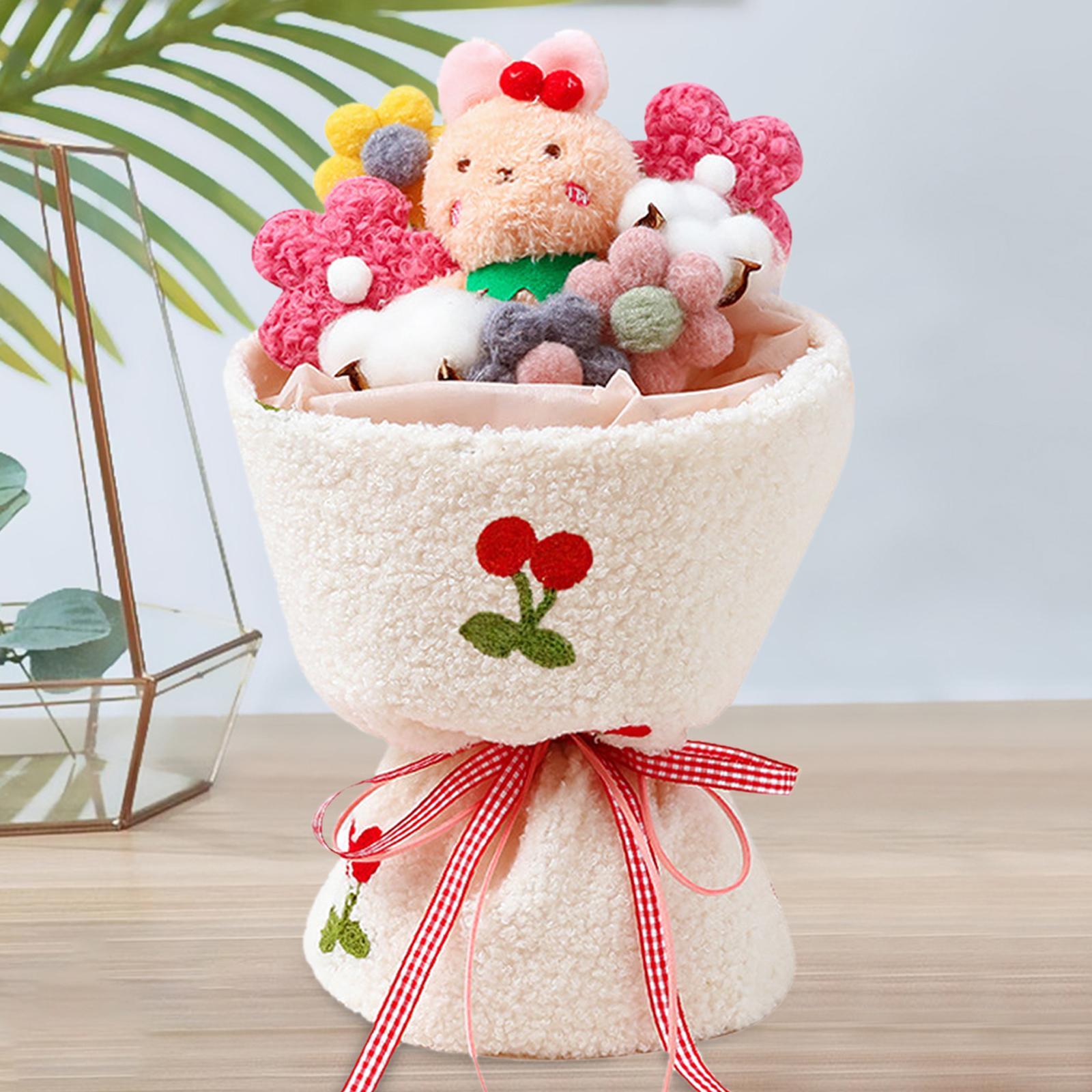 Cute Cartoon Animal Doll Bouquet Toy Artificial Flowers Wedding Gift