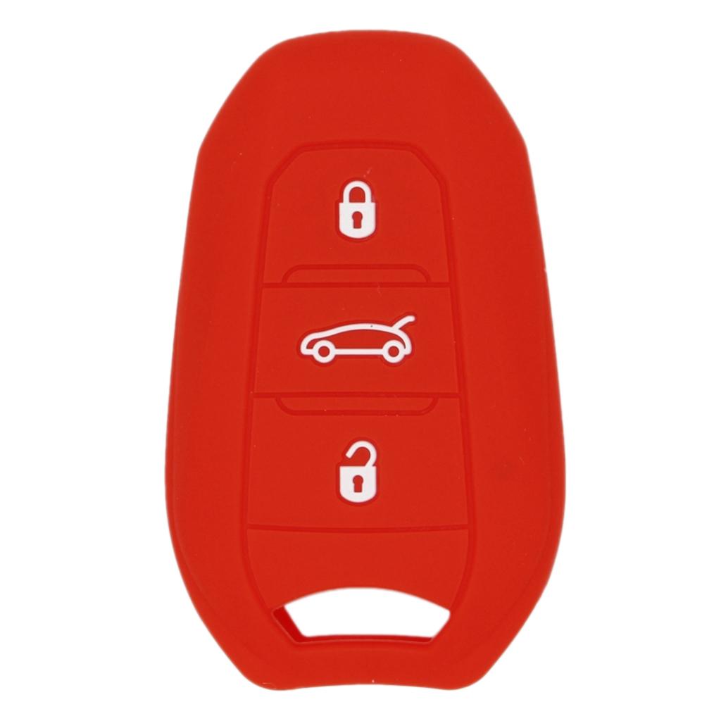 Silicone Car Key Case Cover Fit for AUDI Smart 3 Buttons Remote Key Fob Protective Case Shell Red