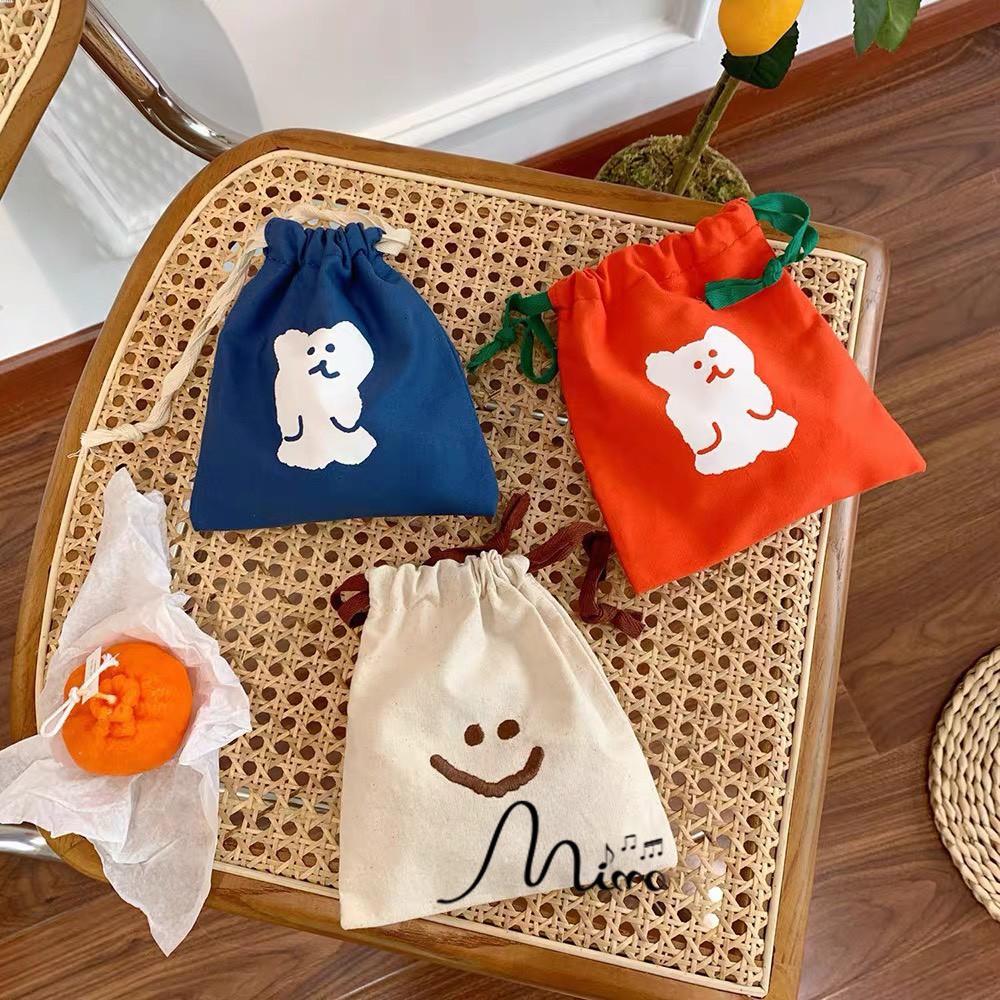 Túi vải dây rút đựng đồ dùng tiện lợi 7 mẫu cute kích thước 18*16 cm