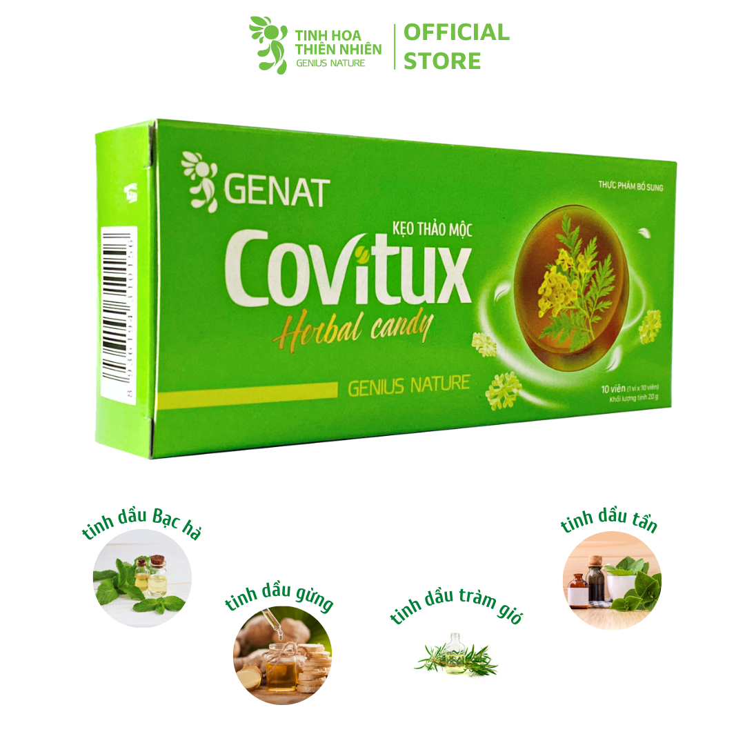 Kẹo thảo mộc Covitux (hộp 10 viên) - Genat