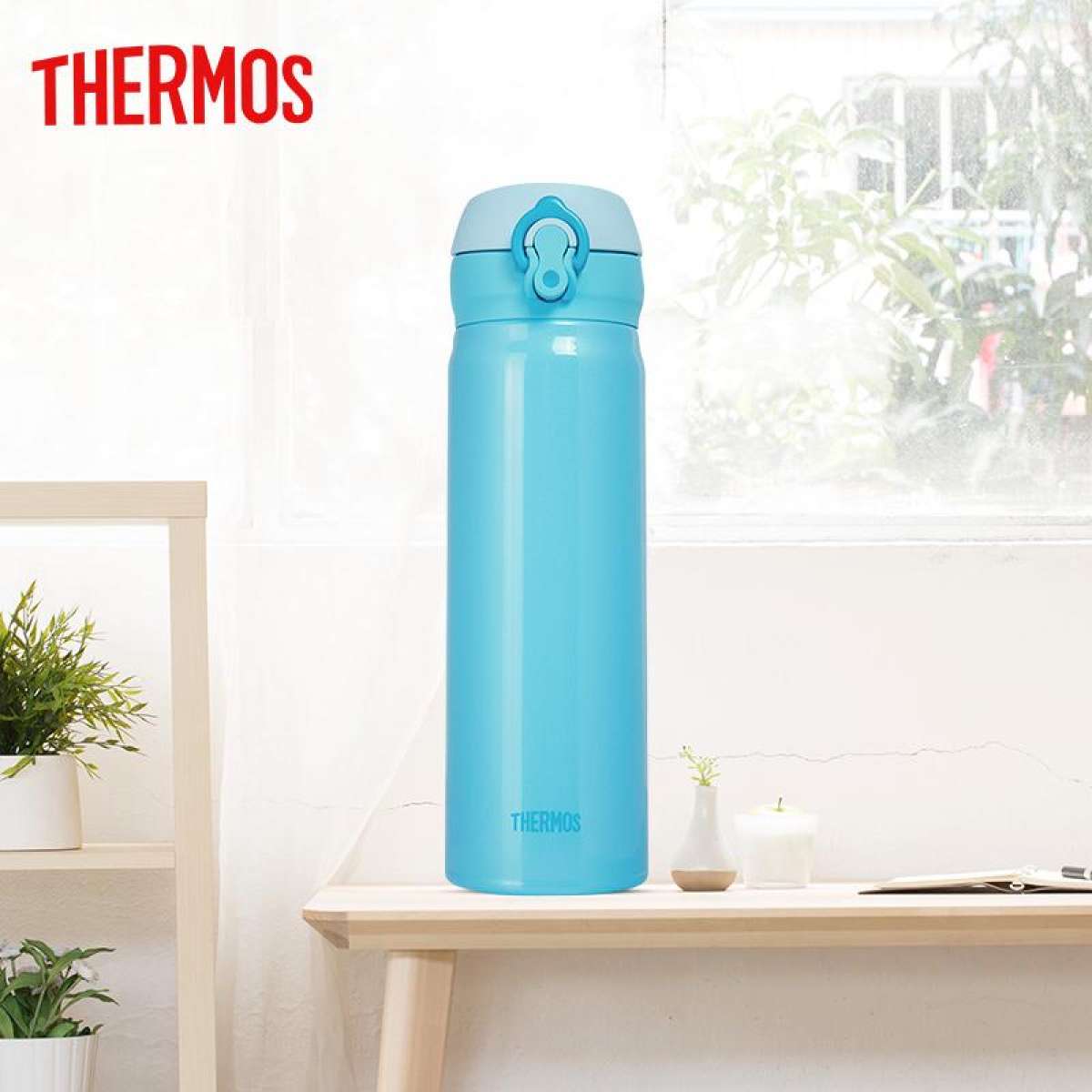 Bình giữ nhiệt Nhật Bản inox Thermos nút bấm 500ml JNL 502 SBR (JNL - 500/2) - Hàng chính hãng