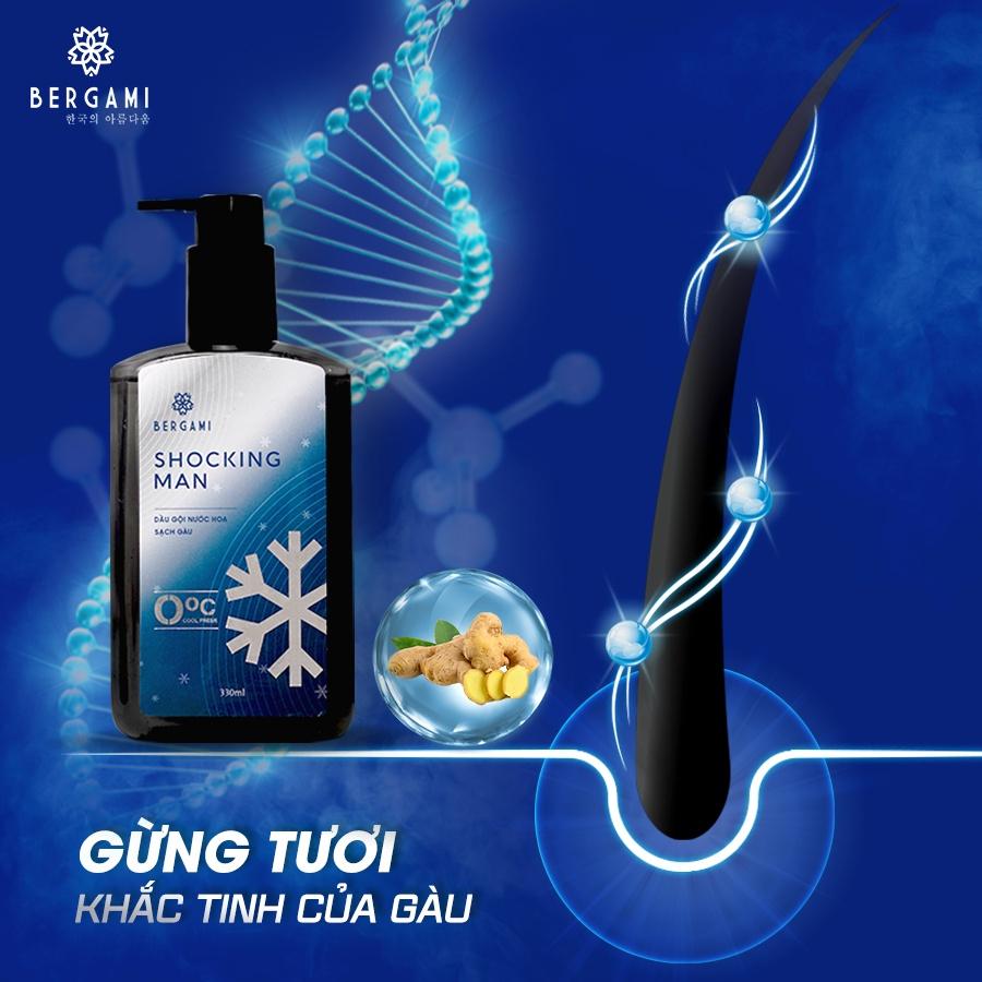 Dầu gội hương nước hoa Bergami cho Nam- 330ml - Sạch gàu- Bóng mượt