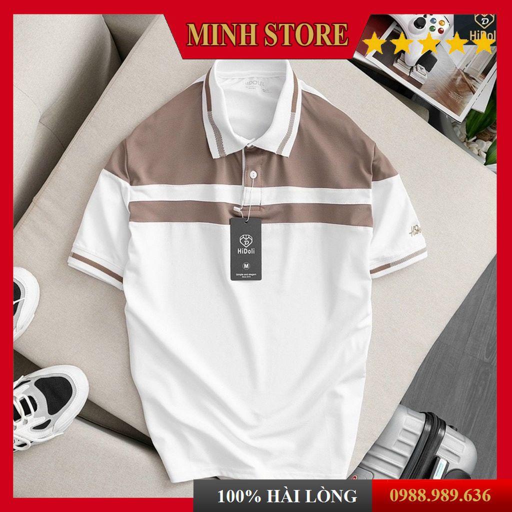 Áo polo nam ngắn tay cotton cá sấu phối màu kẻ ngang, áo thun unisex có cổ chất co dãn 4 chiều AT07 - MS88