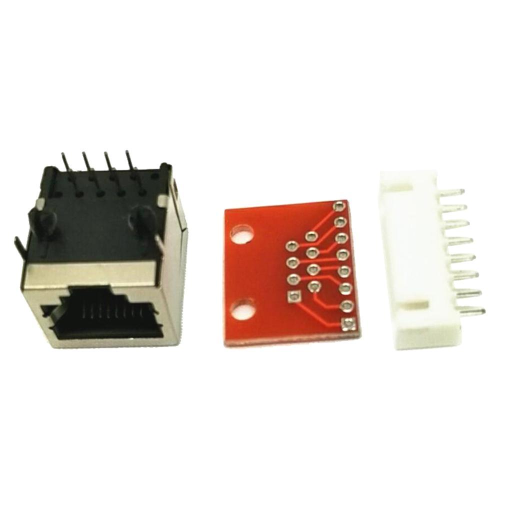 2x Starter Board Kit Check Ethernet PCB Rj45 Connector Terminals Electrical Installation Kits