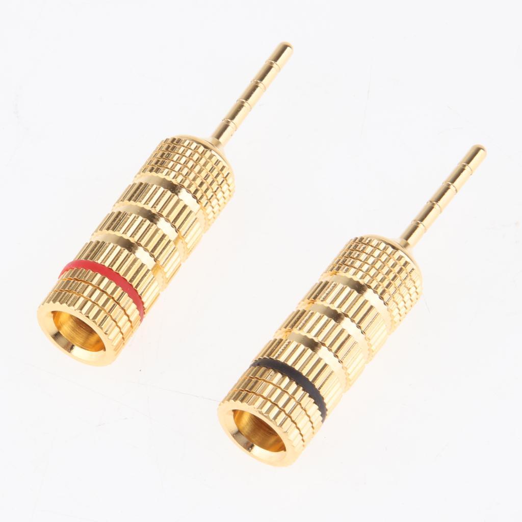 2x2Pieces 2mm Speaker Wire Pin Plug Banana Connector Screw Lock