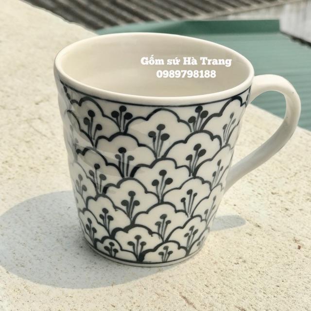 Cốc sứ Bát Tràng Vẽ hoạ tiết thủ công dung tích 250ml