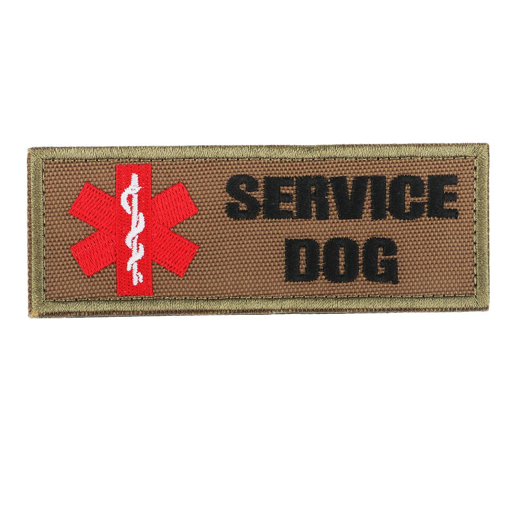 Novelty Service Dog Paramedic Star of Life Emblem Embroidered Fastener Hook Loop Patch
