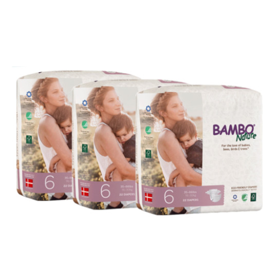 Combo 3 gói Tã Dán Em Bé Hữu Cơ Bambo Nature - gốc Đan Mạch - 16-30kg - XXL22 - 22 miếng