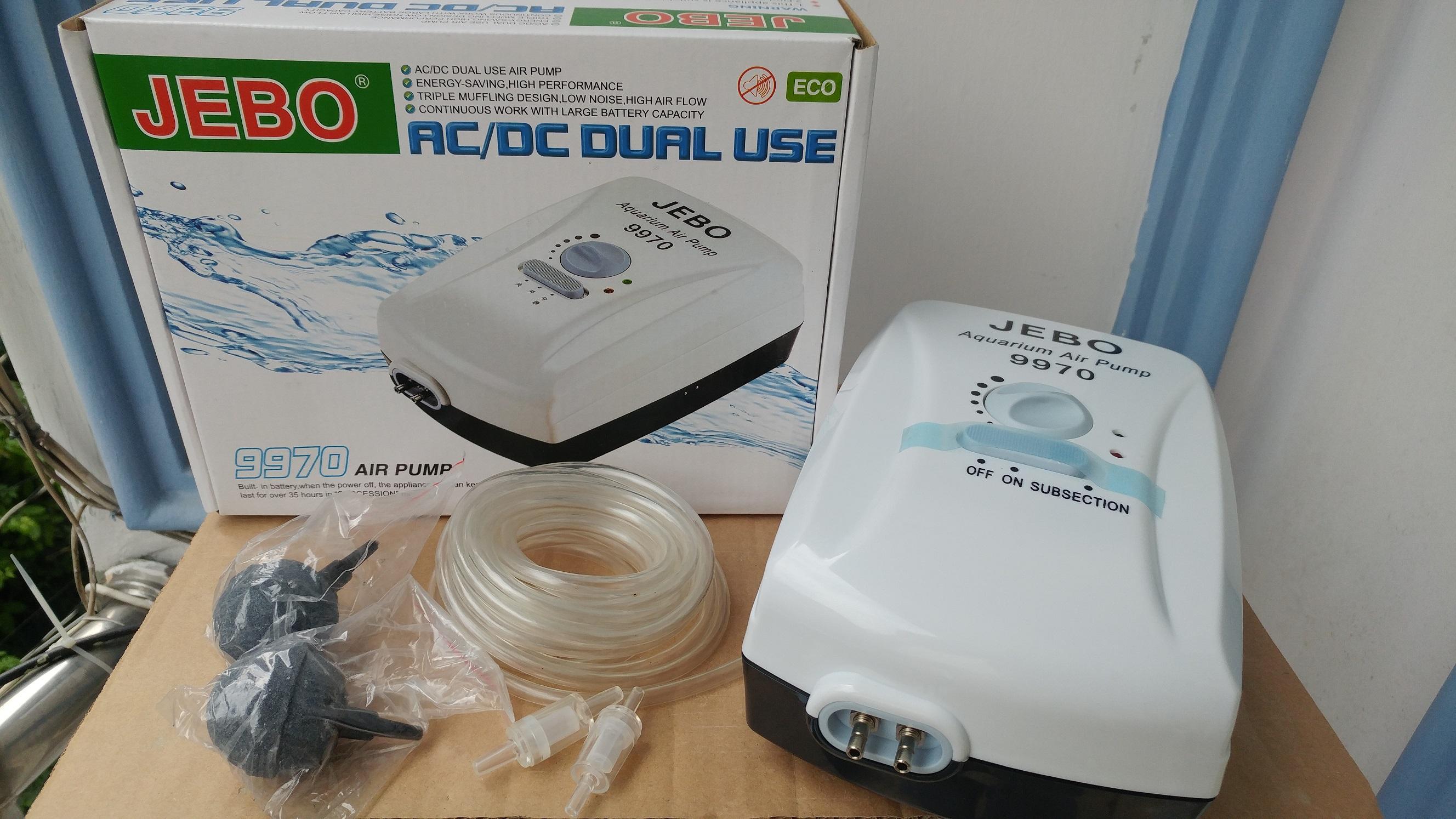 Máy sủi oxy tích điện Jebo 9970 dùng cho hồ cá cảnh