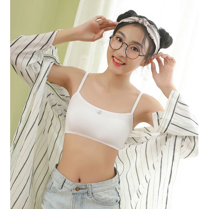 Hình ảnh Áo Bra  Học Sinh Chất Liệu Cotton Có Mút Áo Lót Thấm Mồ Hôi Mặc Kute