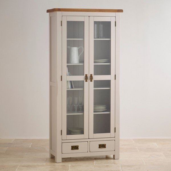 Tủ trưng bày 2 cánh kính Kemble gỗ sồi