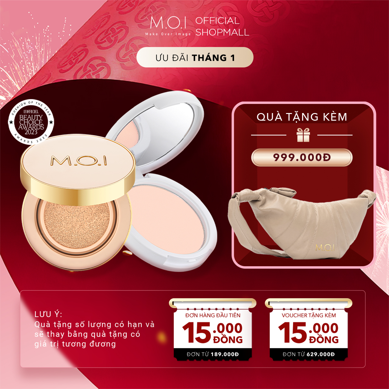 Bộ đôi M.O.I Phấn nước  Premium Baby Cushion và Phấn phủ Baby Skin Powder