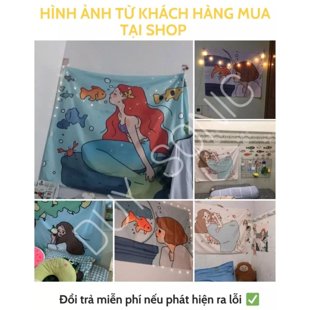 Thảm treo tường phong cách Anime decor phòng ngủ, vải treo tường vintage