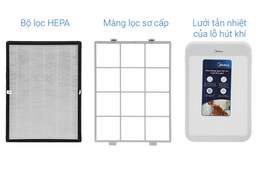 Máy Lọc Không Khí Midea MAP-350GS1 Lọc Bụi, Khói Thuốc, Ngăn Chặn Vi Khuẩn, Tạo Ion Âm Cho Diện Tích 28-43 m² -Hàng Chính Hãng