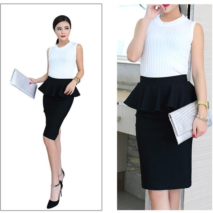 Sau chân váy bút chì chân váy peplum công sở mới thực sự được sủng ái   Thời Trang NEVA  Luôn Đón Đầu Xu Hướng