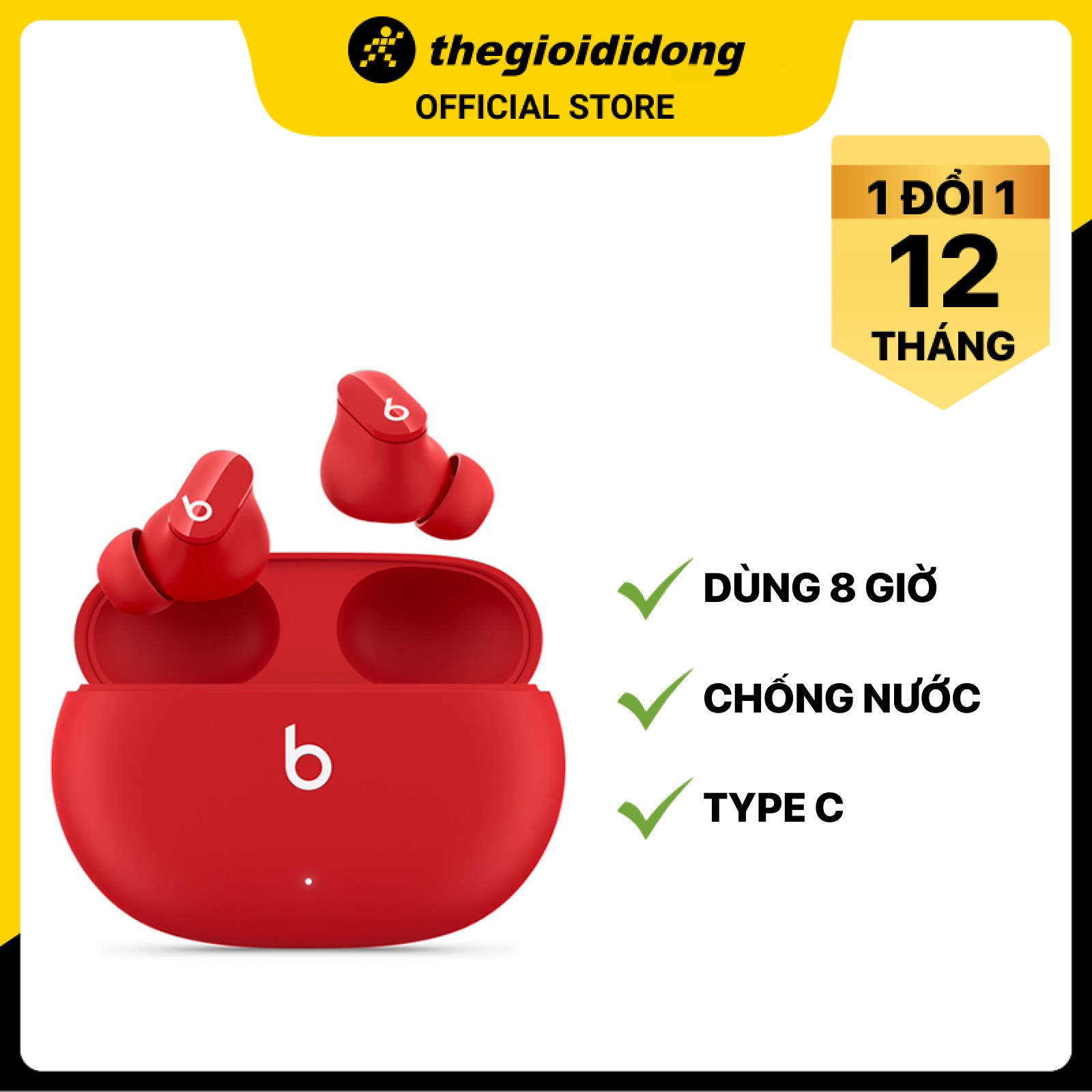 Tai nghe Bluetooth True Wireless Beats Studio Buds MJ503 Đỏ - Hàng chính hãng