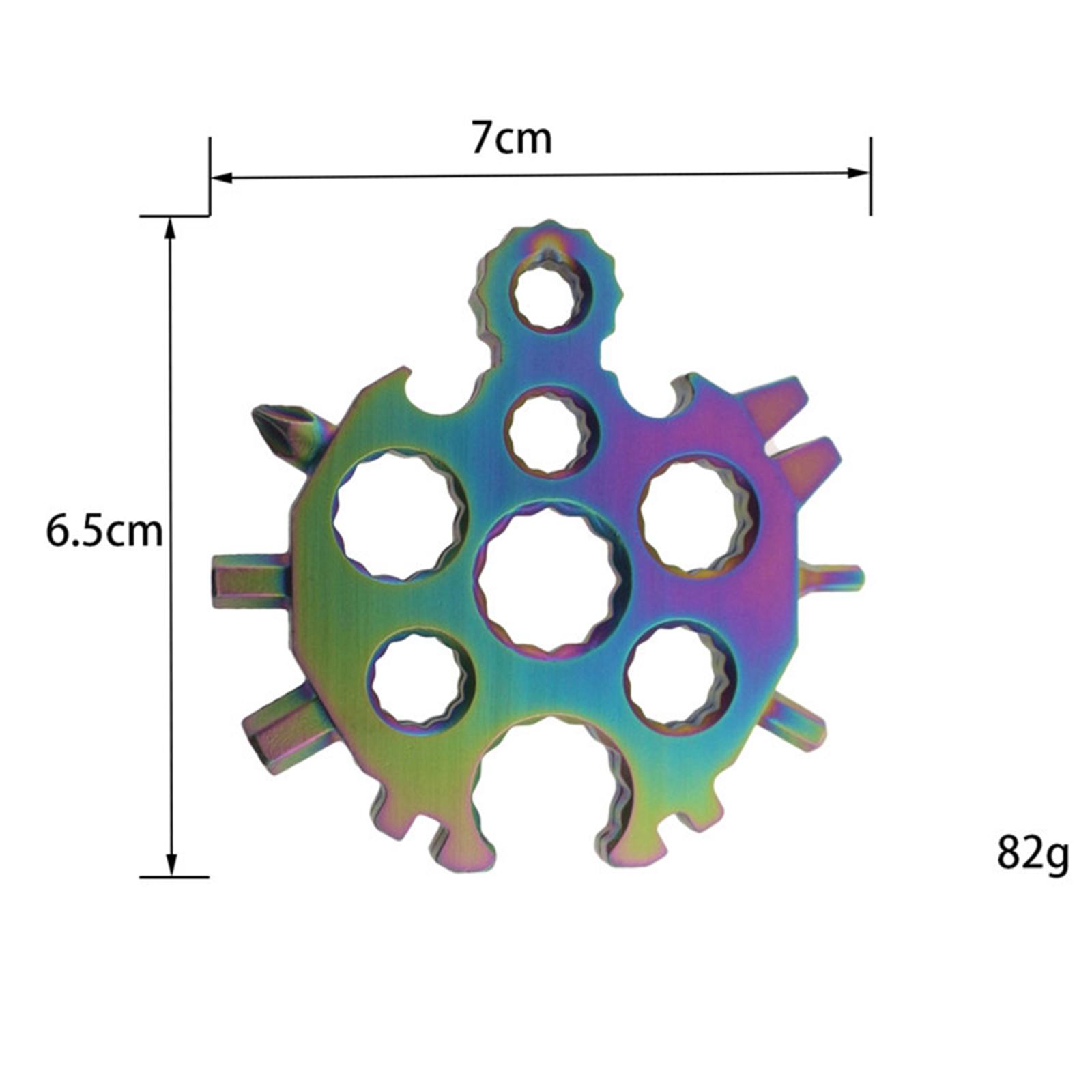 20-in-1 Snowflake Multi-Tool, Alloy Steel Easy Use Portable Phillips/Slotted Screwdriver Key Chain with Rings Bottle Opener for Outdoor Emergency
