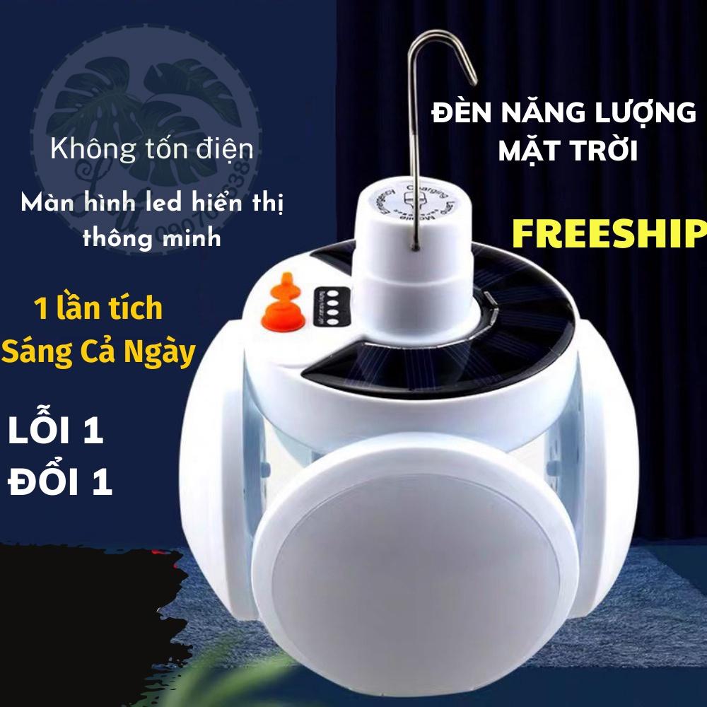 Bóng đèn led tích điện, năng lượng mặt trời hình 4 Cánh Hoa có thể đóng mở