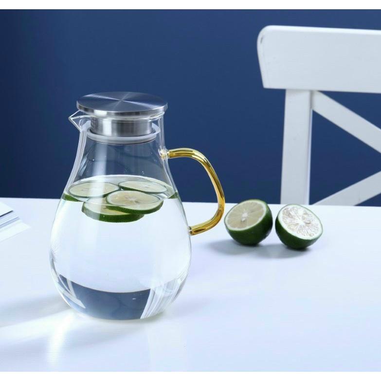 BÌNH NƯỚC THỦY TINH NẮP INOX