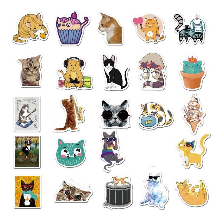 Sticker dán cao cấp CHỦ ĐỀ MÈO Cực COOL ms#118