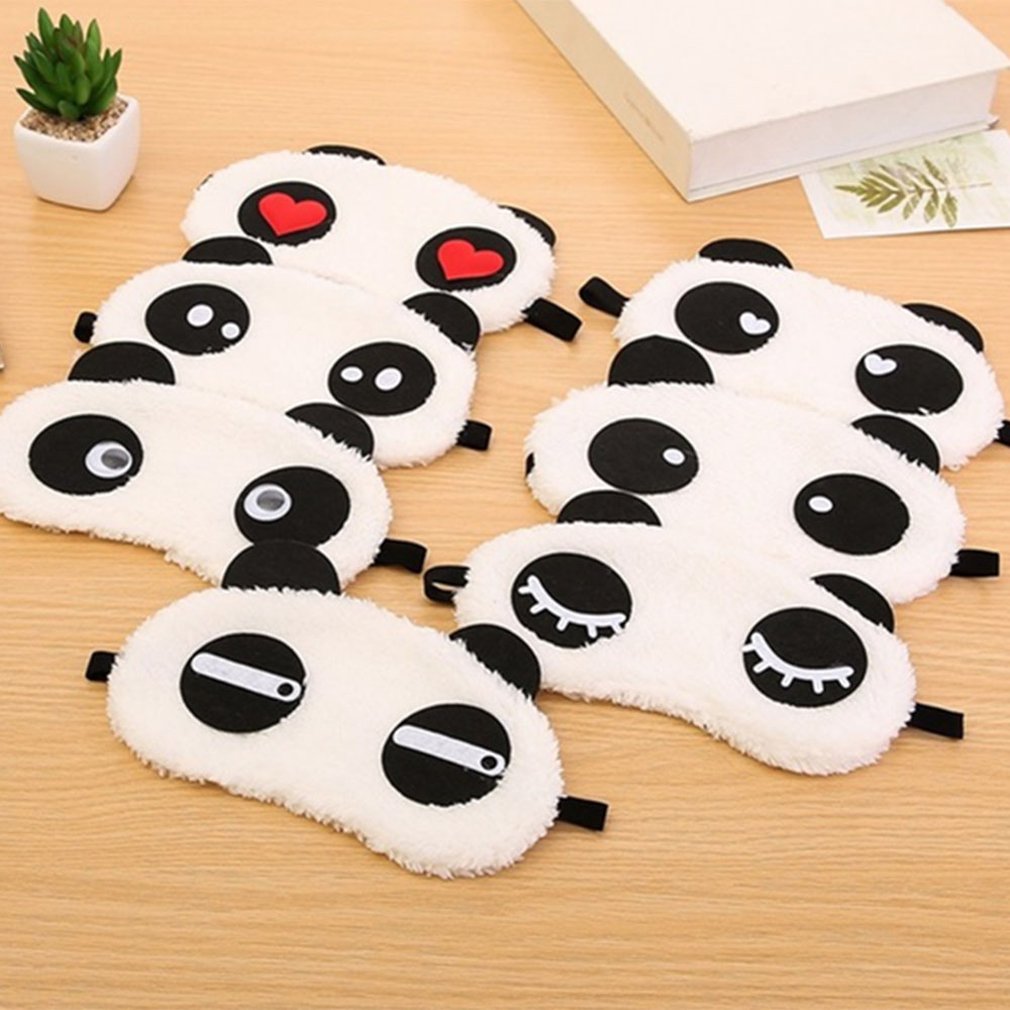 Combo 2 Bịt Mắt Ngủ Gấu Hoạt Hình Màu Trắng Chất Liệu Bông Mềm Dễ Chịu Siêu Đáng Yêu CTS-PANDA