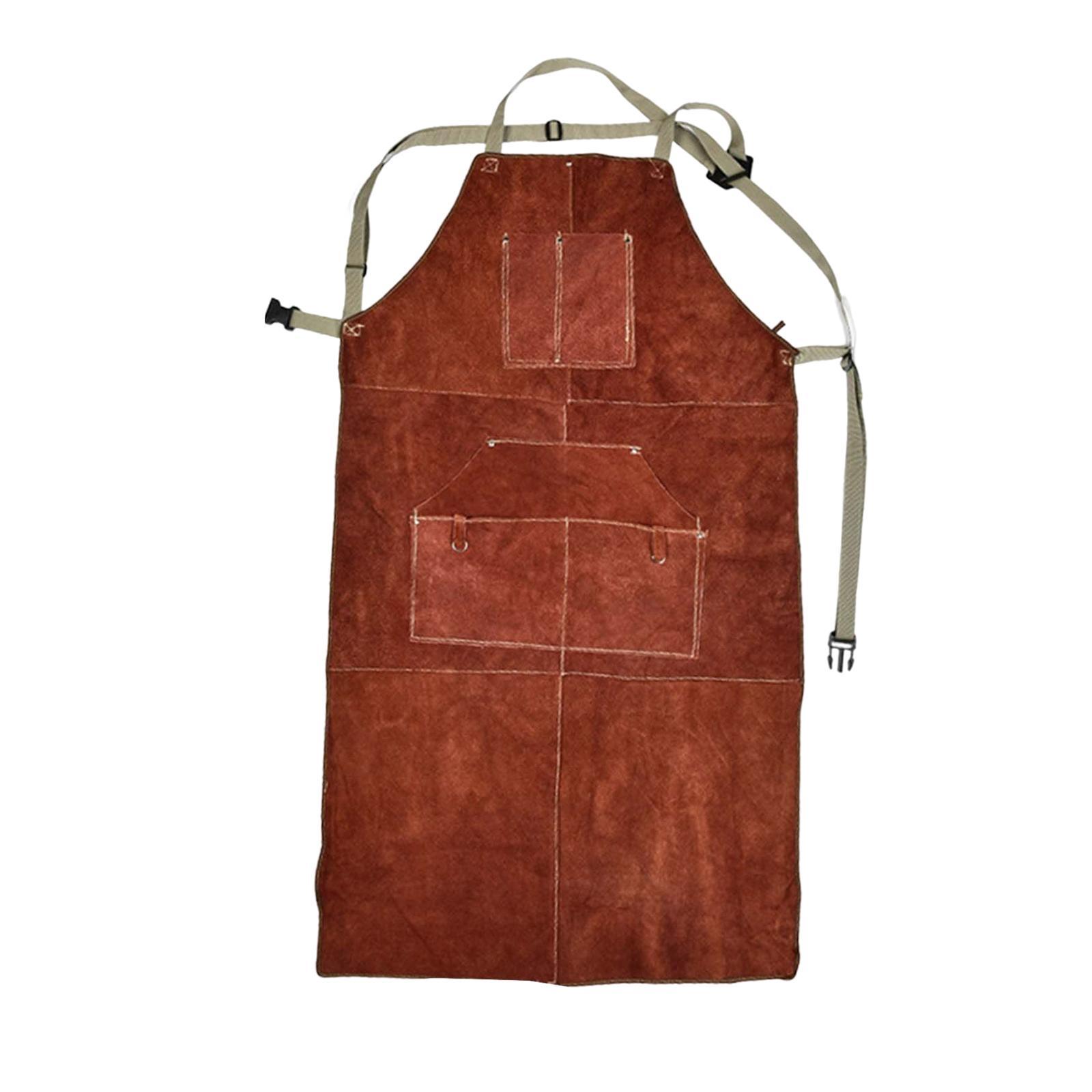 Adjustable Leather Welding Apron BBQ Apron Welding Work Apron for Shop BBQ