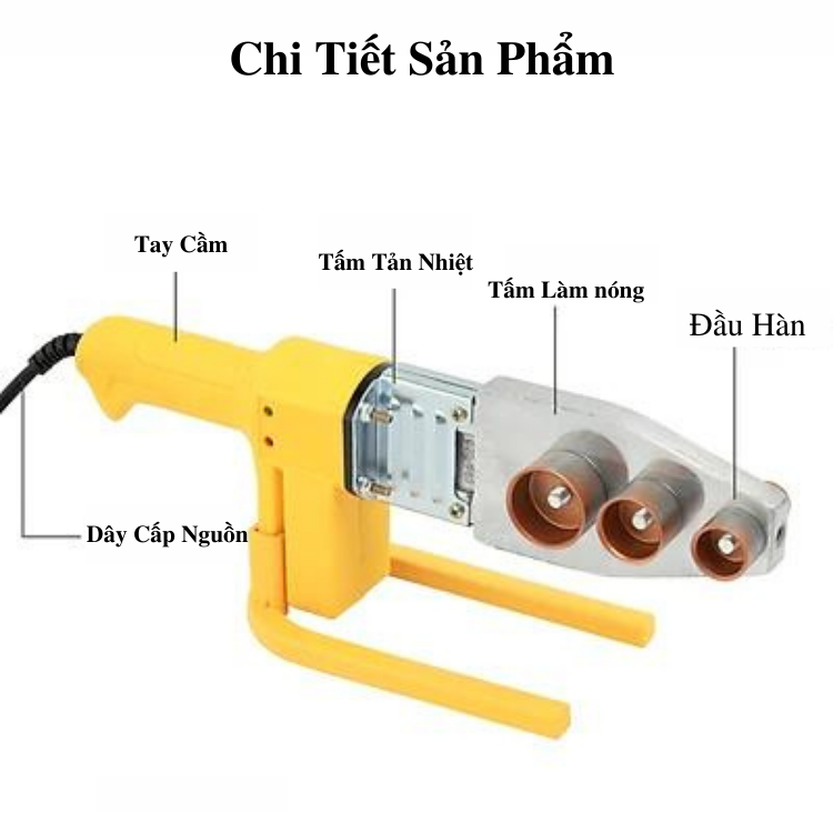 Máy Hàn Ống Nhựa PPR 20-63MM Nhiệt Độ Cao Có Thể Chỉnh Công Suất Lên 1000W Máy làm nóng cực nhanh