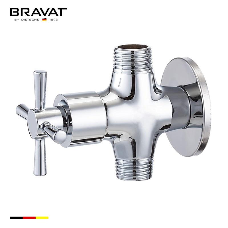 Van góc chia nước chữ T Bravat D521CP-ENG