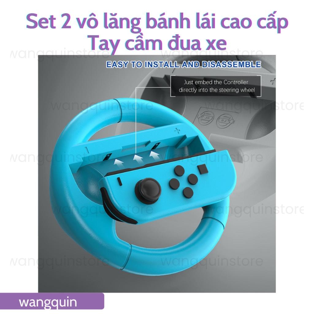 Sẵn VN - Set 2 Vô Lăng Bánh Lái Phụ Kiện Máy Game Nintendo Switch/ Oled/ Lite Tay Cầm Điều Khiển Joycon Game Đua Xe Kart