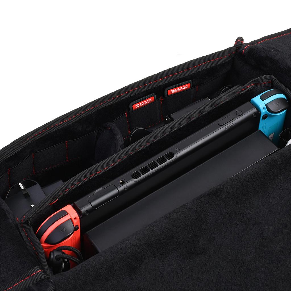 Black Case Bag, Protective Hard Shell Carrying Accessories Game Travel Case for Nintendo Switch