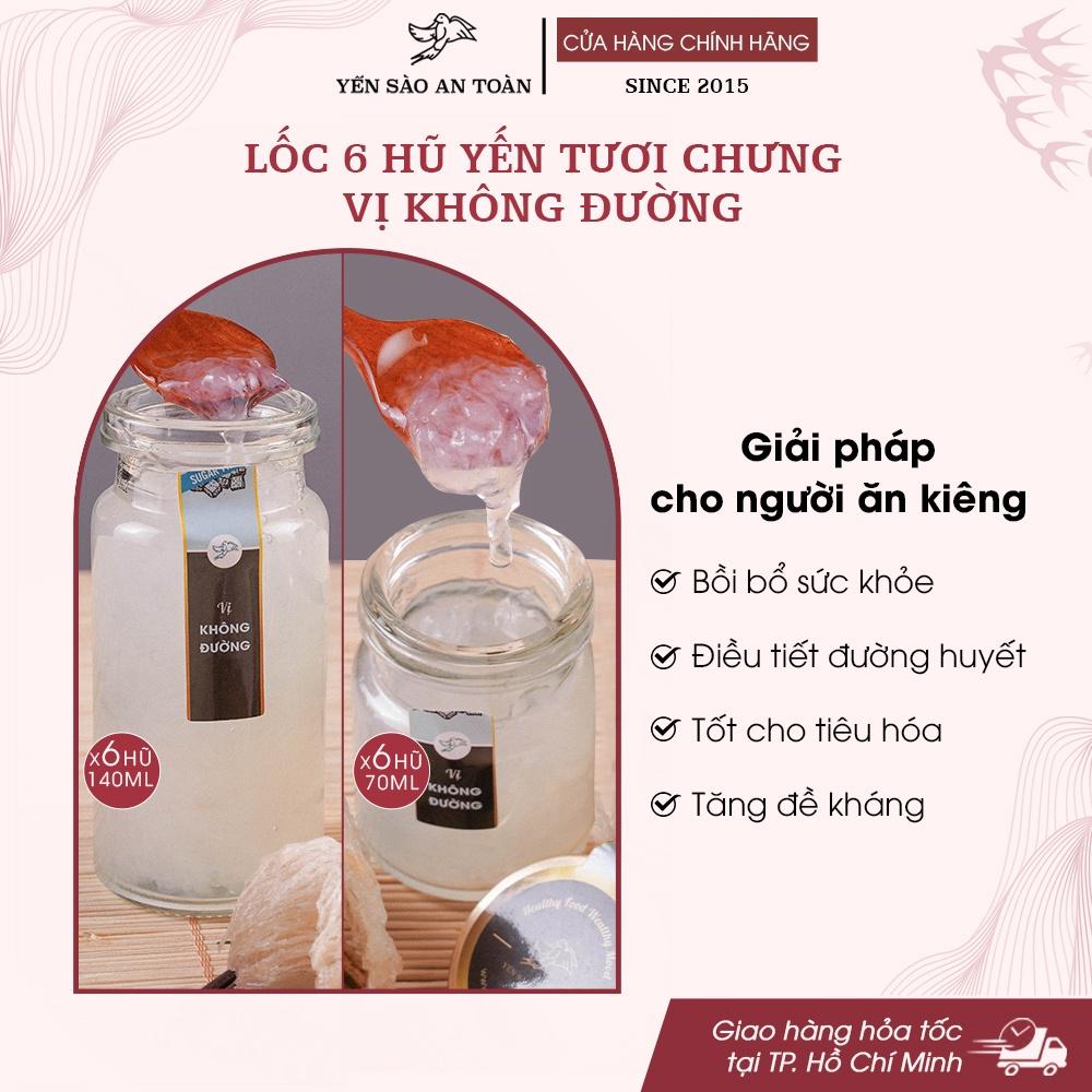 Yến chưng sẵn lốc 6 hũ 70ml và 140ml có 10 vị để lựa chọn ĐẬM ĐẶC YẾN TƯƠI từ Yến Sào An Toàn