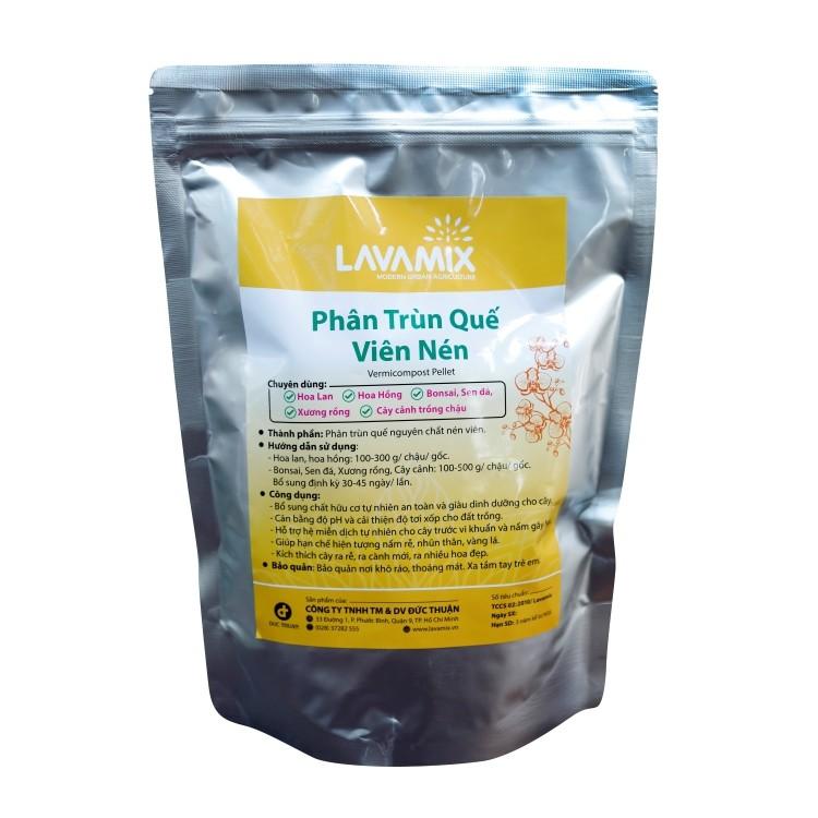 Phân trùn quế viên nén cho Hoa Lan, Hoa Hồng, Bonsai, sen đá, xương rồng, cây cảnh trồng chậu Gói 1kg